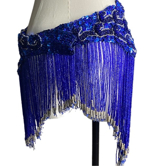 Women Belly Dance Clothing Accessories Teardrop Paillettes Fringe Wrap Sequins - Picture 10 of 11